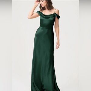 Jenny Yoo Emerald Satin Serena Dress